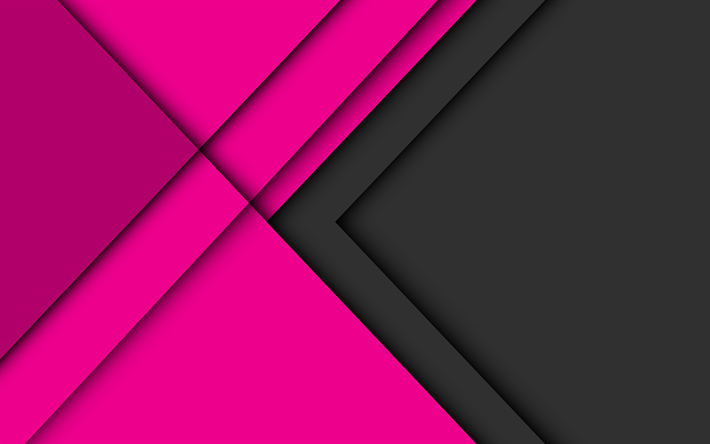 4k, material design, purple and black, geometric shapes, lines, lollipop, geometry, creative, strips, gray backgrounds, abstract art