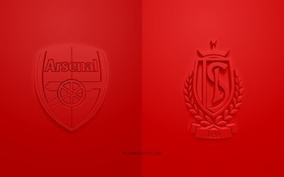 Arsenal FC vs Standard Liege, Europa League, 2019, promo, football match, UEFA, Group F, UEFA Europa League, Arsenal FC, Standard Liege, 3d art, 3d logo, Arsenal vs Standard