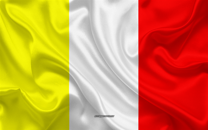 Benevento Flagga, 4k, siden konsistens, silk flag, St&#228;der i Italien, Benevento, Italien, Europa, Flaggan i Benevento, flaggor av italienska st&#228;der