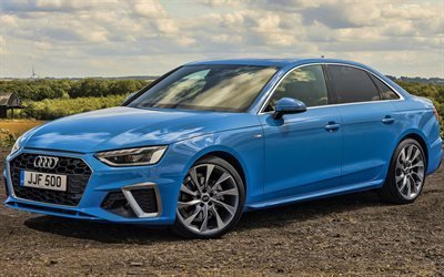 Audi A4, offroad, 2019 cars, S Line, german cars, blue A4, 2019 Audi A4, Audi