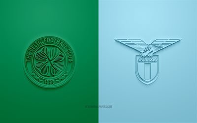 Celtic vs SS Lazio, Europa League, 2019, promo, jalkapallo-ottelu, UEFA, Ryhm&#228; E, UEFA Europa League, Celtic FC, SS Lazio, 3d art, 3d logo, Celtic vs Lazio