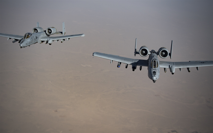 فيرتشايلد الجمهورية A-10 الصاعقة الثانية, أمريكا طائرات الهجوم, طائرة عسكرية, القوات الجوية الأمريكية, A-10, الولايات المتحدة الأمريكية