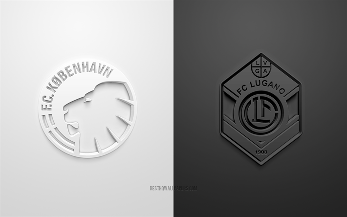 FC Dinamo Kiev vs FC Lugano, UEFA Avrupa Ligi, 2019, promo, futbol ma&#231;ı, UEFA, B Grubu, FC Kopenhag, FC Lugano, 3d sanat, 3d logo