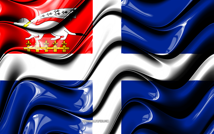 Saint-Malo Bandeira, 4k, Cidades de Fran&#231;a, Europa, Bandeira de Saint-Malo, Arte 3D, Saint-Malo, Cidades francesas, Saint-Malo 3D bandeira, Fran&#231;a