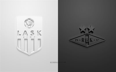 LASK Linz vs Rosenborg, Europa League, 2019, promo, match de football, l&#39;UEFA, Groupe D de l&#39;UEFA Europa League, LASK Linz, le Rosenborg BK, art 3d, 3d logo