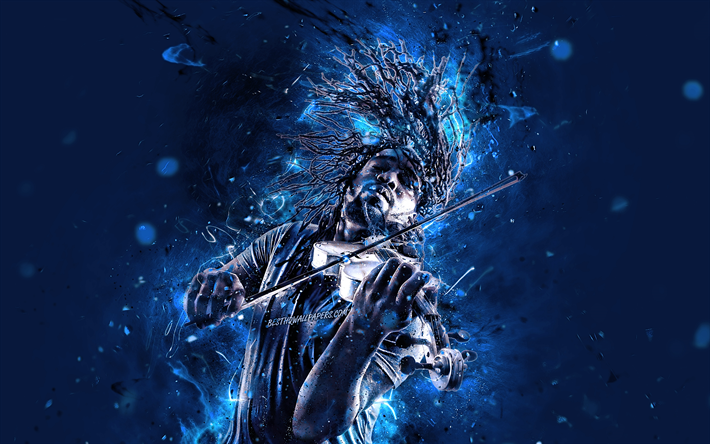 ダウンロード画像 4k Dsharp 青色のネオン アメリカのヴァイオリニスト 音楽星 アメリカのdj Derryck Gleaton Dsharp4k フリー のピクチャを無料デスクトップの壁紙