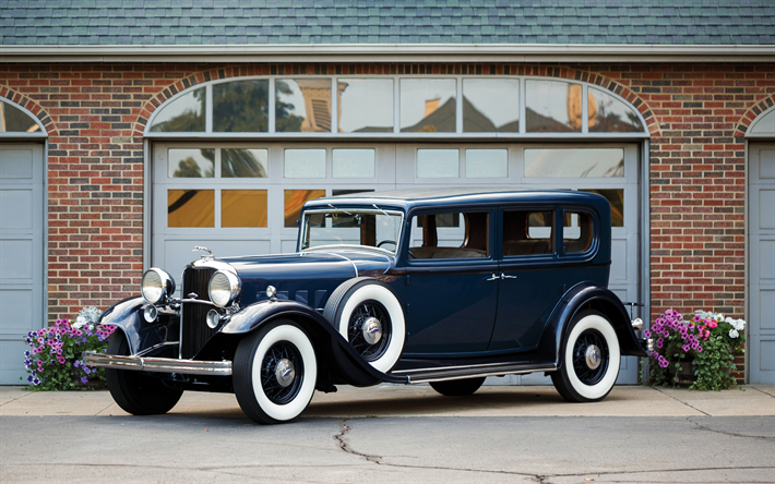 Lincoln Modell KB, 1932, 5-passagerare Sedan, retro bilar, amerikansk klassiska bilar, Lincoln