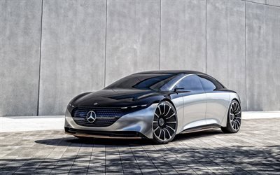 2019, Mercedes-Benz Vision EQS, dış cephe, l&#252;ks sedan, kavram, elektrikli arabalar, Alman otomobil, Mercedes