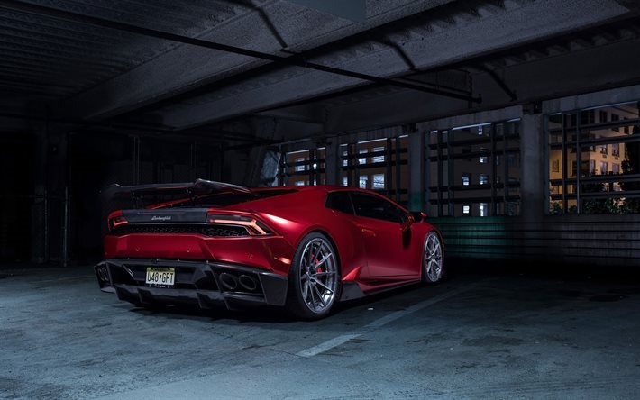 ランボルギーニHuracan, 2016年, LP610, ADV1車輪, チューニングランボルギーニ, 赤Huracan