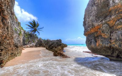 beach, havet, kusten, sommar, resor, Cancun, Mexiko