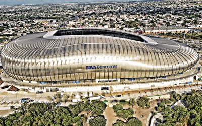 Estadio BBVA Bancomer, Mexican football stadium, Monterrey stadium, Guadalupe, Nuevo Leon, Mexico, side view, exterior, sports arena, El Gigante de Acero