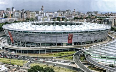 Itaipava Arena Fonte Nova, HDR, Bahia Stadium, aerial view, brazilian stadiums, football stadium, soccer, Fonte Nova Arena, Salvador, Bahia, Brazil, Bahia FC