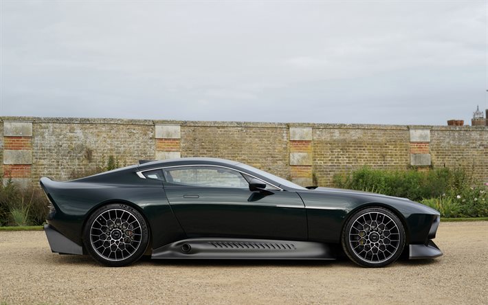 Aston Martin Victor, 2021, side view, luxury hypercar, new black Victor, British sports cars, Aston Martin