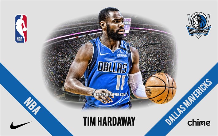 Tim Hardaway, Dallas Mavericks, American Basketball Player, NBA, portrait, USA, basketball, American Airlines Center, Dallas Mavericks logo