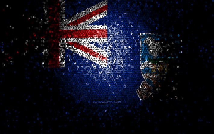 Bandiera delle Isole Falkland, arte del mosaico, paesi sudamericani, simboli nazionali, opera d&#39;arte, Sud America, Isole Falkland