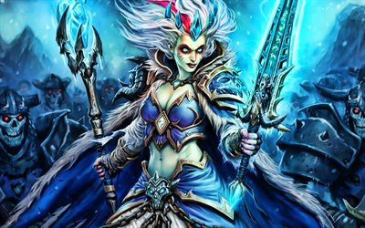 Jaina Proudmoore, battle, Princess of Kul Tiras, WoW, Frost Lich Jaina, World of Warcraft, Hearthstone Heroes of Warcraft, Jaina Proudmoore Warcraft