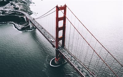 San Francisco, EUA, ponte, port&#227;o de ouro, estreito