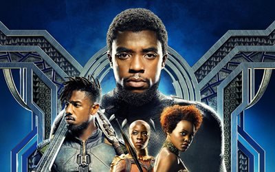 black panther, poster, 2018 film, action