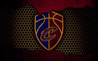 Cleveland Cavaliers, 4k, new logo, NBA, Cavs, basketball, Eastern Conference, USA, grunge, metal texture, Central Division