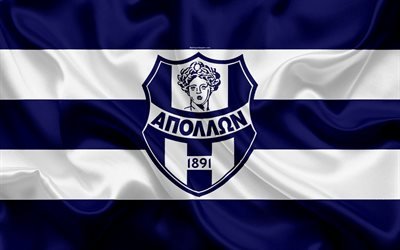 Smyrnis FC, 4k, Greek football club, emblem, logo, Super League, championship, football, Athens, Greece, silk texture, flag