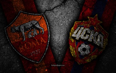 Roma vs CSKA Moscow, Champions League, Group Stage, Round 3, creative, AS Roma, CSKA Moscow FC, black stone