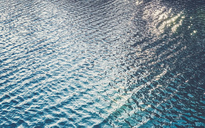 4k, 青色の水質感, 自然の風合い, 水波風合い, 波背景, マクロ, 青色の背景, 青い水, 波, 水質感, 水背景