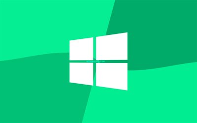 Windows 10 turquoise logo, 4k, Microsoft logo, minimal, OS, turquoise background, creative, Windows 10, artwork, Windows 10 logo