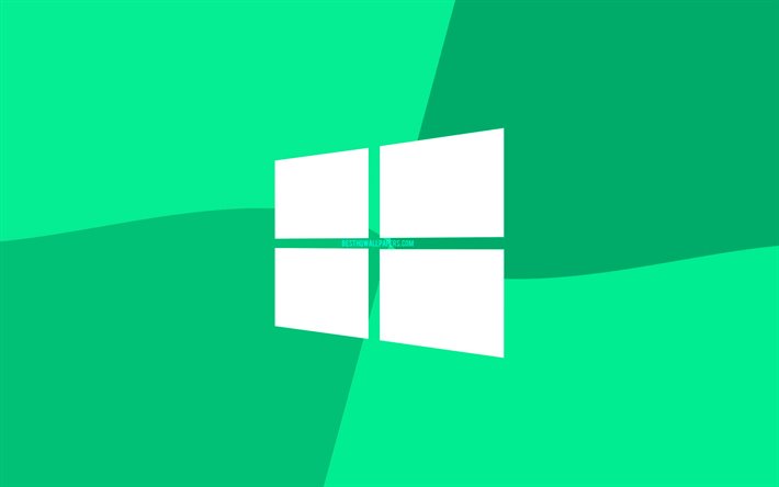 Windows 10 turquesa logotipo, 4k, Logotipo da Microsoft, o m&#237;nimo de, OS, turquesa fundo, criativo, Windows 10, obras de arte, 10 logotipo do Windows
