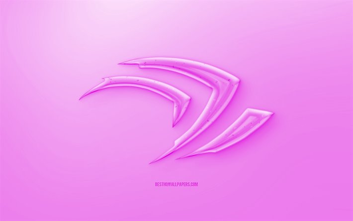 Nvidia Claw 3D logo, Purple background, Purple Nvidia Claw jelly logo, Nvidia Claw emblem, creative 3D art, Nvidia, NVIDIA GeForce Claw