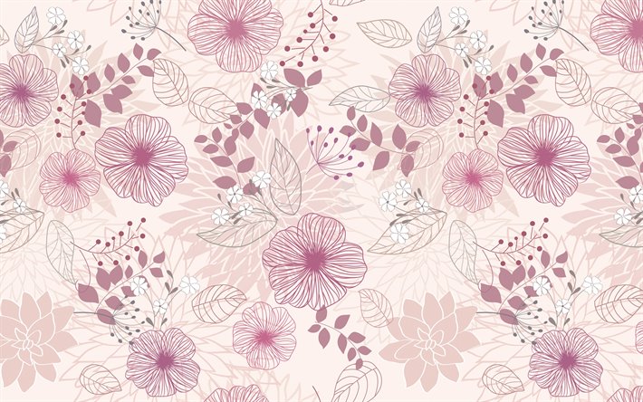 purple floral pattern, background with flowers, purple vintage background, floral patterns, vintage floral pattern, vintage backgrounds, purple retro backgrounds, floral vintage pattern