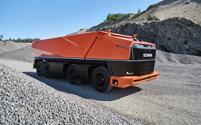 Scania AXL, unmanned camion, Drone camion, Unmanned dump truck, camion del futuro, Scania