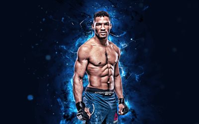 Kevin Lee, 4k, blue neon lights, american fighters, MMA, UFC, Mixed martial arts, Kevin Lee 4K, UFC fighters, MMA fighters, Kevin Jesse Lee Jr