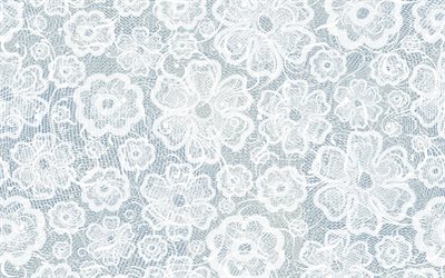 floral lace pattern, blue floral background, white floral lace, macro, lace textures, lace patterns