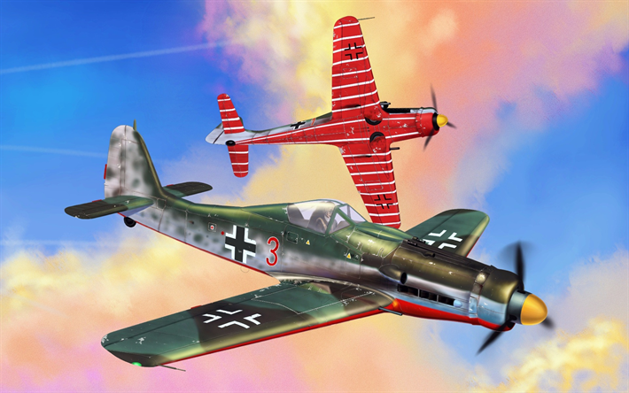 Focke-Wulf Fw 190D-9, Langnasen Dora, Jagdverband 44, JV44, WarThunder, la seconde Guerre Mondiale, les combattants allemands, des avions militaires