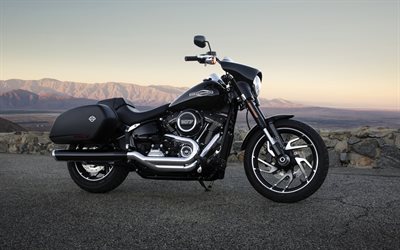 A Harley-Davidson, Esporte Glide, 2018, 4k, luxo motocicleta, viajante, American motos