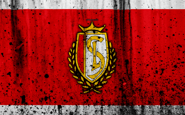 4k, FC Standard, grunge, ESL Pro League, logo, soccer, football club, Belgium, art, Standard, stone texture, Standard FC