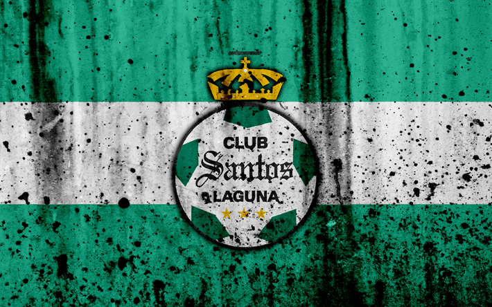 4k, el FC Santos Laguna, el grunge, la Liga MX, f&#250;tbol, arte, de la Primera Divisi&#243;n, club de f&#250;tbol, M&#233;xico, Santos Laguna, piedra textura, Pachuca FC