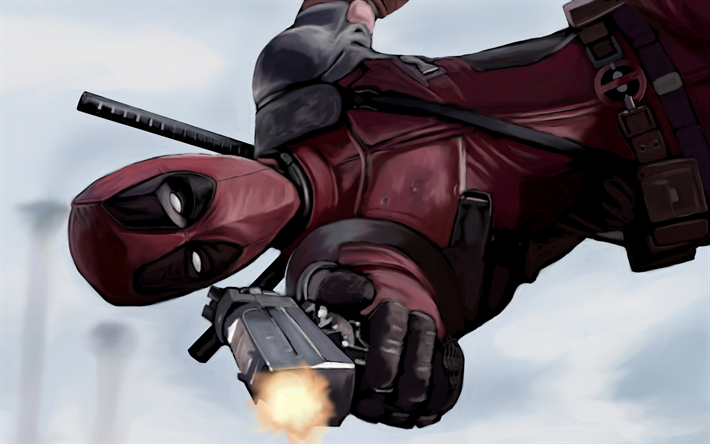 Deadpool, de superh&#233;roes, de carteles, de arte, de Marvel