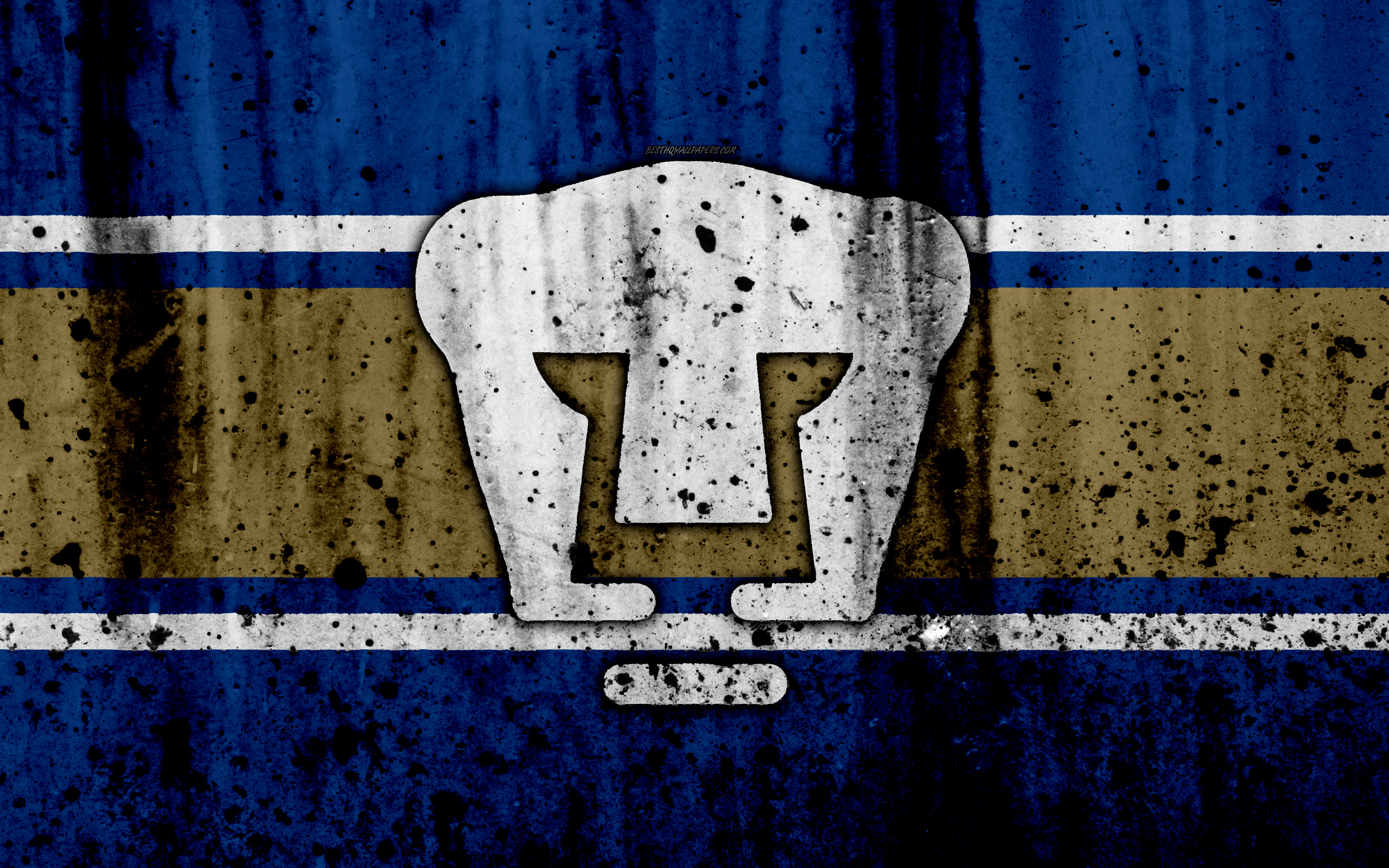 Download wallpapers UNAM Pumas, 4k, grunge, stone texture, logo, emblem,  Primera Division, Mexican football club, Mexico City, Mexico, Club  Universidad Nacional for desktop with resolution 3840x2400. High Quality HD  pictures wallpapers
