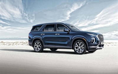 2020, Hyundai Palisade, front view, exterior, luxury SUV, new blue Palisade, South Korean cars, Hyundai, USA