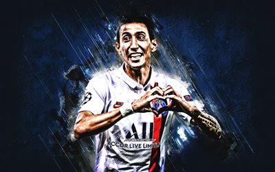 Angel Di Maria, PSG, portrait, Argentinean footballer, attacking midfielder, Paris Saint-Germain, Ligue 1, France, football