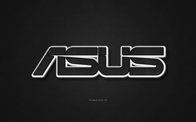 Asus deri logosu, siyah deri dokusu, amblem, Sus, yaratıcı sanat, siyah arka plan, Asus logosu