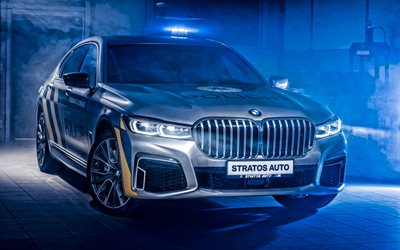BMW 745Le xDrive M Sport Policie, G12, 2019, 7 de BMW, ext&#233;rieur, vue de face, la voiture de police, police tch&#232;que, BMW de la police, les voitures allemandes, BMW