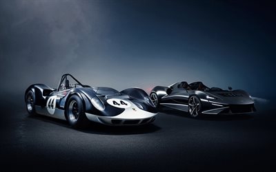 2021, McLaren Elva, supercars, vista de frente, de plata nueva Elva, roadsters, coches deportivos brit&#225;nicos de McLaren