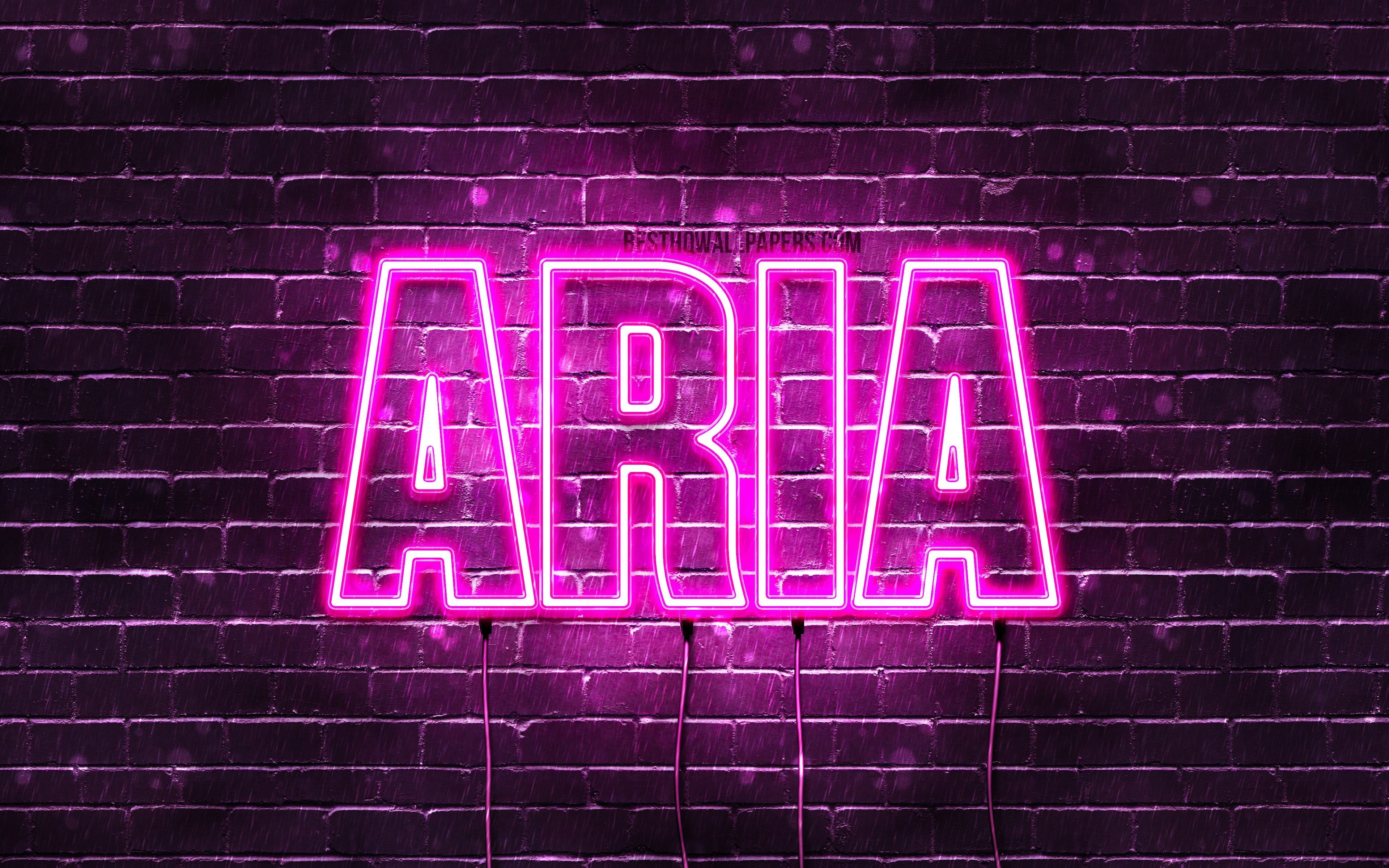 ダウンロード画像 空気 4k 壁紙名 女性の名前 アリア名 紫色のネオン テキストの水平 写真のアリア名 画面の解像度 3840x2400 壁紙デスクトップ上