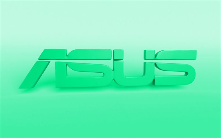 Asus turquesa logotipo, creativo, turquesa fondo desenfocado, m&#237;nimos, el logotipo de Asus, obras de arte, Asus