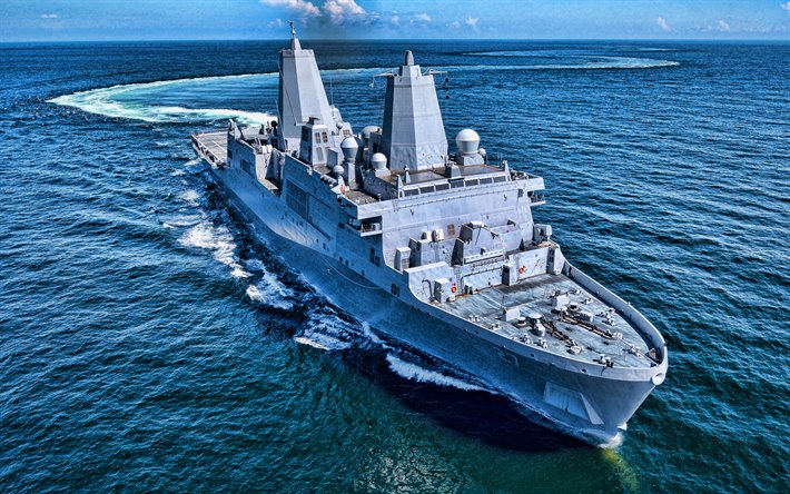 uss portland lpd-27, amphibische transport dock der united states navy, us-armee, kriegsschiff, us navy, der san antonio-klasse, hdr