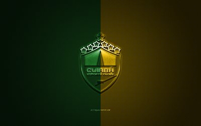 Cuiaba, Brazilian football club, Serie B, yellow-green logo, yellow-green carbon fiber background, football, Mato Grosso, Brazil, Cuiaba EC logo, Cuiaba Esporte Clube