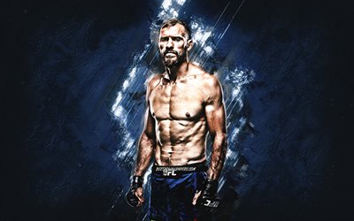 Donald Cerrone, Cowboy, american fighter, UFC, blue stone background, portrait, Ultimate Fighting Championship, USA