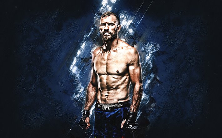 Donald Cerrone, Cowboy, american fighter, UFC, blue stone background, portrait, Ultimate Fighting Championship, USA